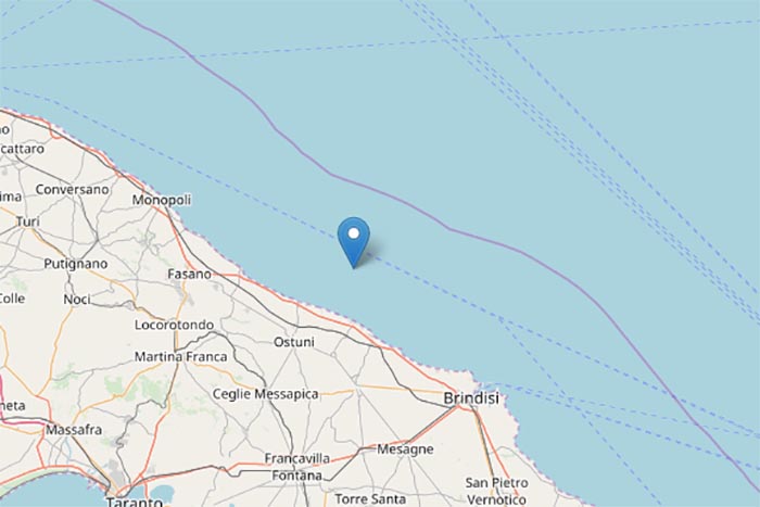 Terremoto oggi, Puglia: rilevata una scossa di magnitudo 3.7
